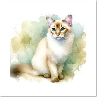 Javanese Cat - Watercolor Cat Posters and Art